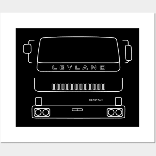 Leyland T45 Roadtrain 1980s classic truck outline graphic (white) Posters and Art